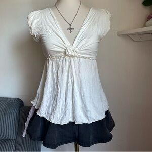 vintage Elegant White Women's Top